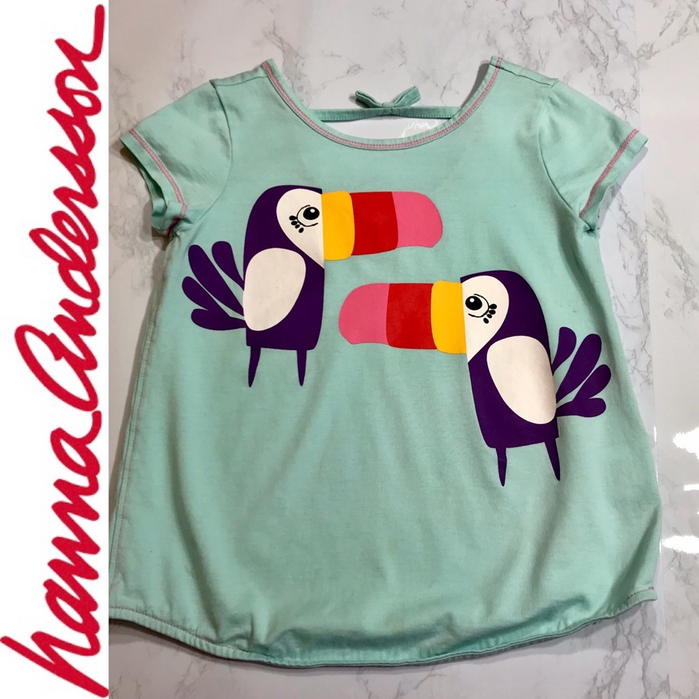 Hanna Andersson Girls’ Short Sleeved Tee, Bird
